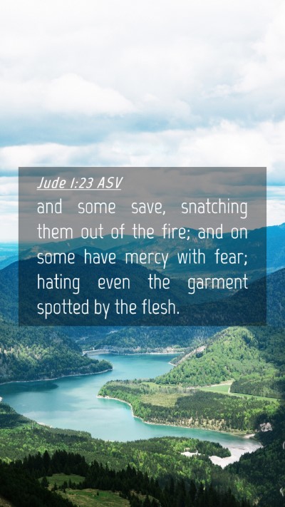 Picture 04 - Jude 1:23 ASV Mobile Phone Wallpaper - and some save, snatching them out of the fire; - Mobile Bible Verse Wallpaper