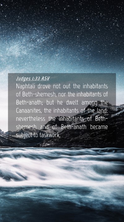 Picture 04 - Judges 1:33 ASV Mobile Phone Wallpaper - Naphtali drove not out the inhabitants of - Mobile Bible Verse Wallpaper