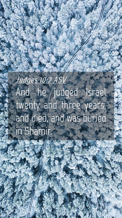 Picture 04 - Judges 10:2 ASV Mobile Phone Wallpaper - And he judged Israel twenty and three years, and - Mobile Bible Verse Wallpaper