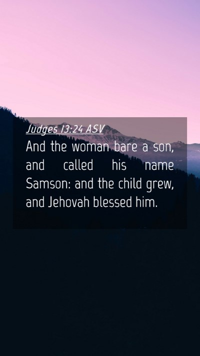 Picture 04 - Judges 13:24 ASV Mobile Phone Wallpaper - And the woman bare a son, and called his name - Mobile Bible Verse Wallpaper