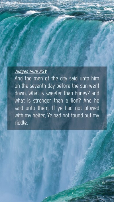 Picture 04 - Judges 14:18 ASV Mobile Phone Wallpaper - And the men of the city said unto him on the - Mobile Bible Verse Wallpaper