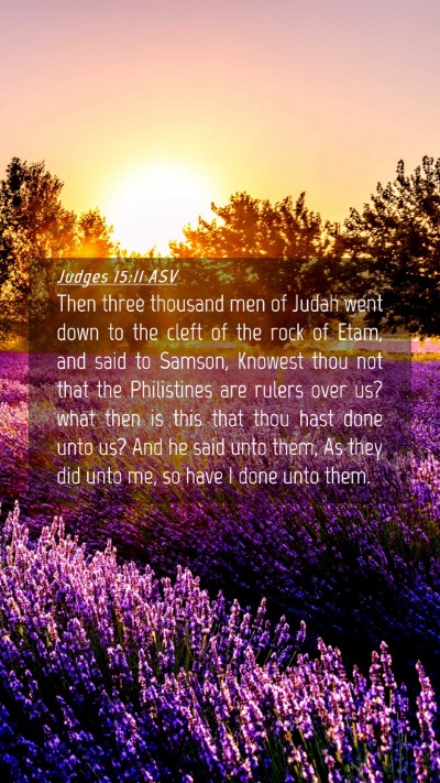 Picture 04 - Judges 15:11 ASV Mobile Phone Wallpaper - Then three thousand men of Judah went down to the - Mobile Bible Verse Wallpaper