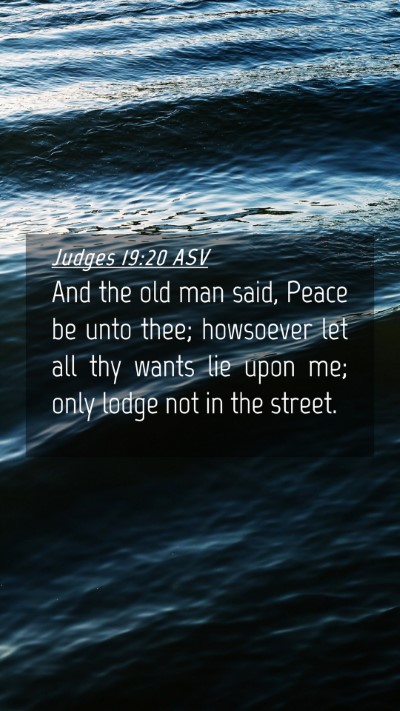 Picture 04 - Judges 19:20 ASV Mobile Phone Wallpaper - And the old man said, Peace be unto thee; - Mobile Bible Verse Wallpaper
