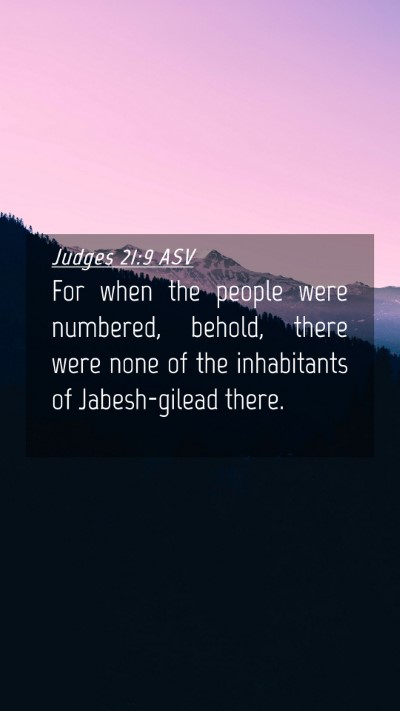 Picture 04 - Judges 21:9 ASV Mobile Phone Wallpaper - For when the people were numbered, behold, there - Mobile Bible Verse Wallpaper