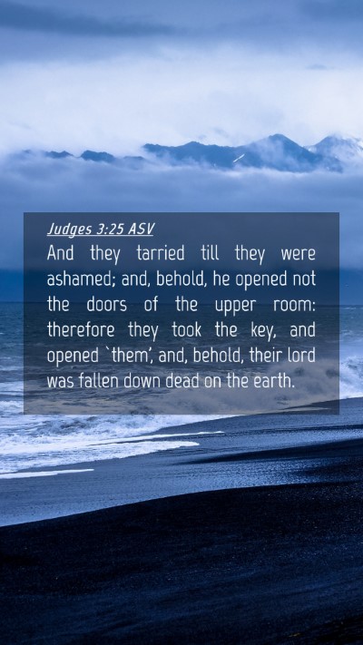 Picture 04 - Judges 3:25 ASV Mobile Phone Wallpaper - And they tarried till they were ashamed; and, - Mobile Bible Verse Wallpaper
