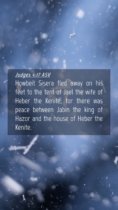 Picture 04 - Judges 4:17 ASV Mobile Phone Wallpaper - Howbeit Sisera fled away on his feet to the tent - Mobile Bible Verse Wallpaper