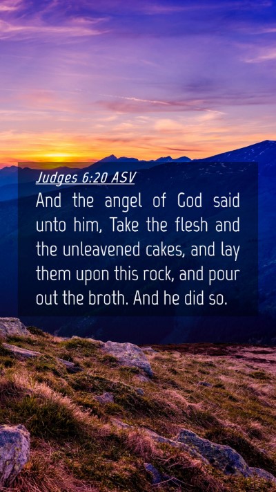 Picture 04 - Judges 6:20 ASV Mobile Phone Wallpaper - And the angel of God said unto him, Take the - Mobile Bible Verse Wallpaper