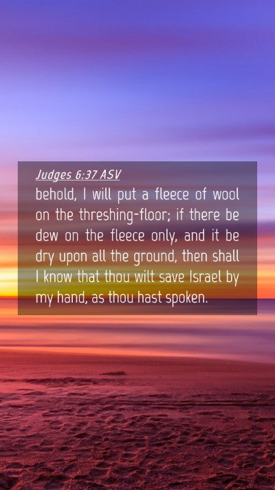 Picture 04 - Judges 6:37 ASV Mobile Phone Wallpaper - behold, I will put a fleece of wool on the - Mobile Bible Verse Wallpaper