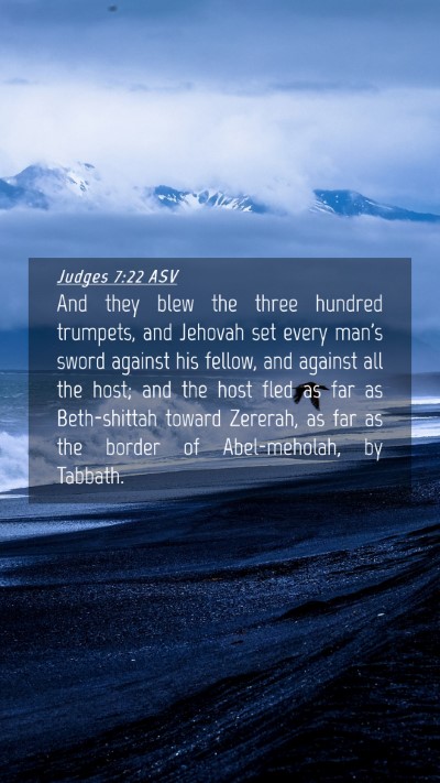 Picture 04 - Judges 7:22 ASV Mobile Phone Wallpaper - And they blew the three hundred trumpets, and - Mobile Bible Verse Wallpaper