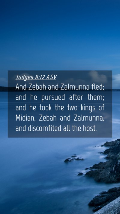 Picture 04 - Judges 8:12 ASV Mobile Phone Wallpaper - And Zebah and Zalmunna fled; and he pursued after - Mobile Bible Verse Wallpaper