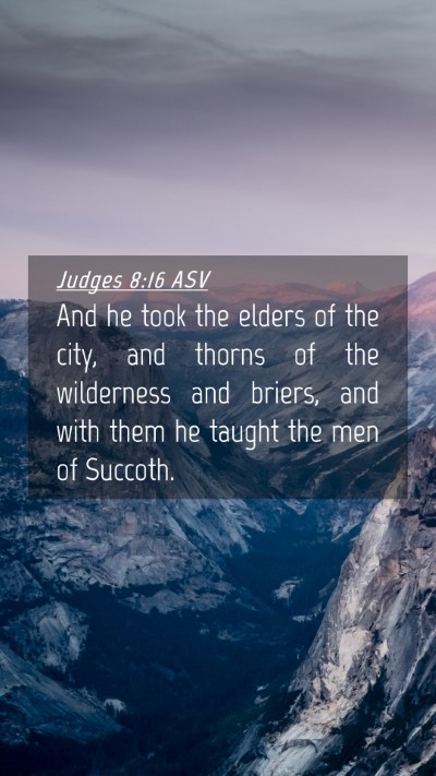 Picture 04 - Judges 8:16 ASV Mobile Phone Wallpaper - And he took the elders of the city, and thorns of - Mobile Bible Verse Wallpaper