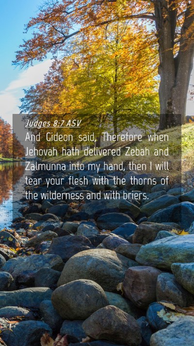 Picture 04 - Judges 8:7 ASV Mobile Phone Wallpaper - And Gideon said, Therefore when Jehovah hath - Mobile Bible Verse Wallpaper