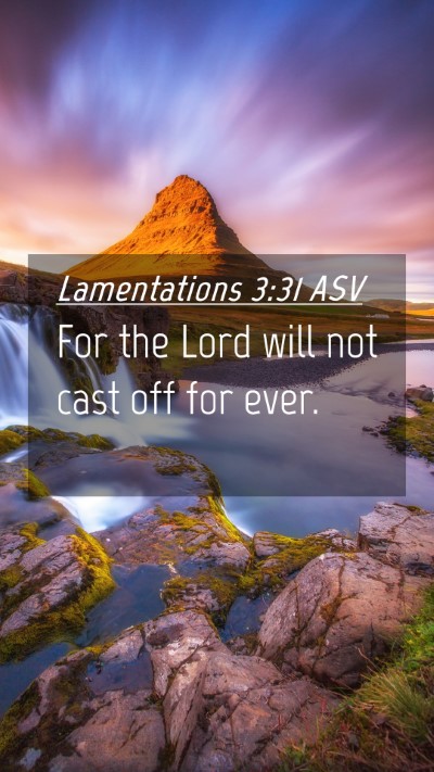 Picture 04 - Lamentations 3:31 ASV Mobile Phone Wallpaper - For the Lord will not cast off for - Mobile Bible Verse Wallpaper