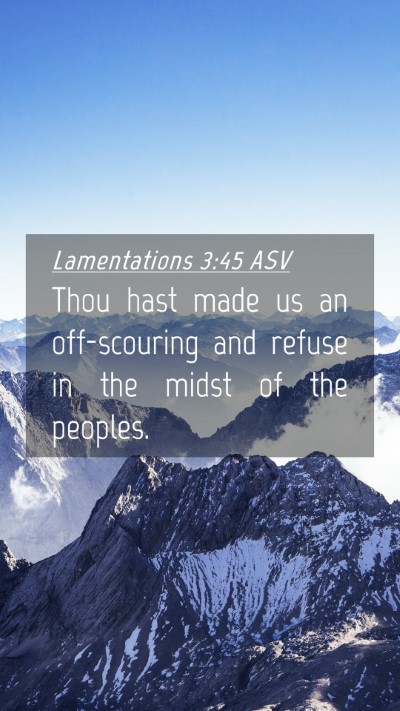 Picture 04 - Lamentations 3:45 ASV Mobile Phone Wallpaper - Thou hast made us an off-scouring and refuse in - Mobile Bible Verse Wallpaper