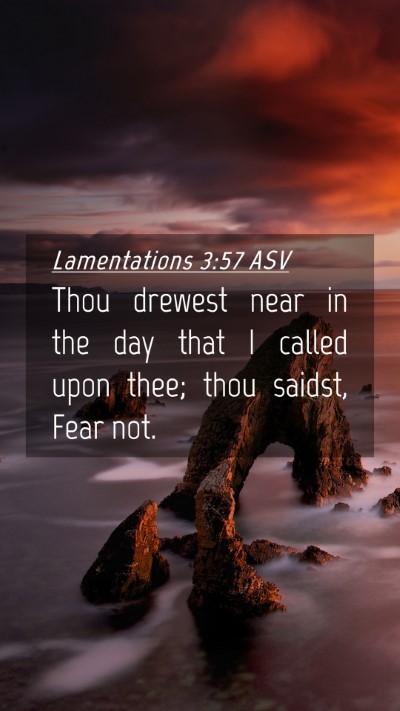 Picture 04 - Lamentations 3:57 ASV Mobile Phone Wallpaper - Thou drewest near in the day that I called upon - Mobile Bible Verse Wallpaper