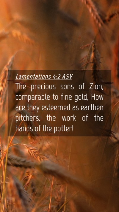 Picture 04 - Lamentations 4:2 ASV Mobile Phone Wallpaper - The precious sons of Zion, comparable to fine - Mobile Bible Verse Wallpaper