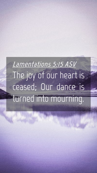Picture 04 - Lamentations 5:15 ASV Mobile Phone Wallpaper - The joy of our heart is ceased; Our dance is - Mobile Bible Verse Wallpaper