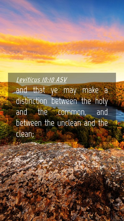Picture 04 - Leviticus 10:10 ASV Mobile Phone Wallpaper - and that ye may make a distinction between the - Mobile Bible Verse Wallpaper