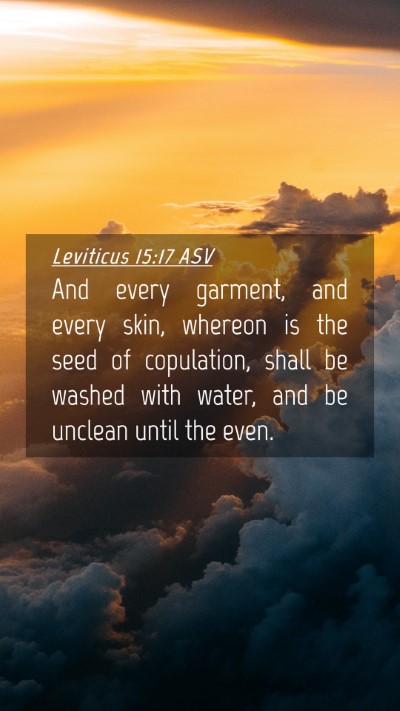 Picture 04 - Leviticus 15:17 ASV Mobile Phone Wallpaper - And every garment, and every skin, whereon is the - Mobile Bible Verse Wallpaper