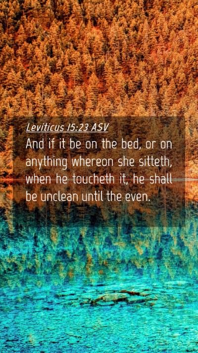Picture 04 - Leviticus 15:23 ASV Mobile Phone Wallpaper - And if it be on the bed, or on anything whereon - Mobile Bible Verse Wallpaper