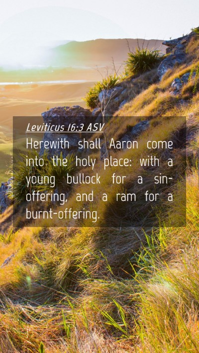 Picture 04 - Leviticus 16:3 ASV Mobile Phone Wallpaper - Herewith shall Aaron come into the holy place: - Mobile Bible Verse Wallpaper