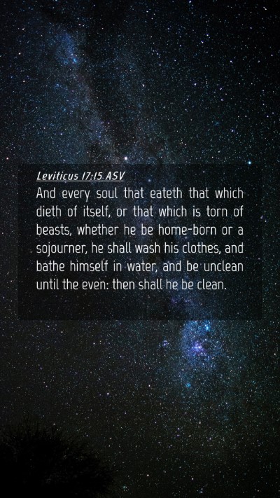 Picture 04 - Leviticus 17:15 ASV Mobile Phone Wallpaper - And every soul that eateth that which dieth of - Mobile Bible Verse Wallpaper