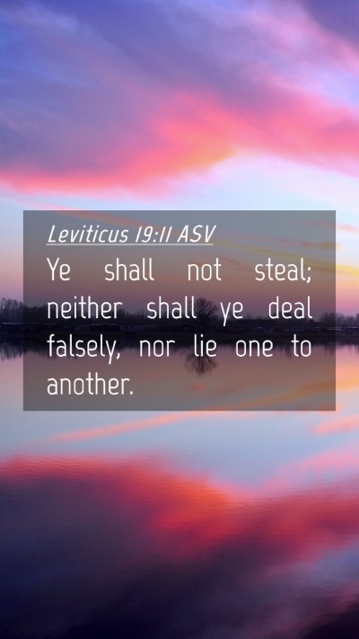 Picture 04 - Leviticus 19:11 ASV Mobile Phone Wallpaper - Ye shall not steal; neither shall ye deal - Mobile Bible Verse Wallpaper