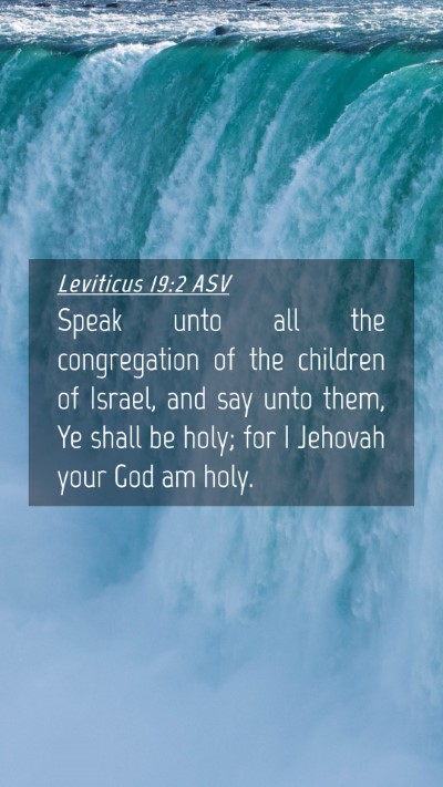 Picture 04 - Leviticus 19:2 ASV Mobile Phone Wallpaper - Speak unto all the congregation of the children - Mobile Bible Verse Wallpaper