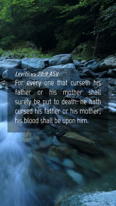 Picture 04 - Leviticus 20:9 ASV Mobile Phone Wallpaper - For every one that curseth his father or his - Mobile Bible Verse Wallpaper