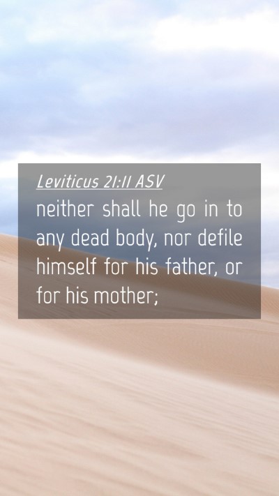 Picture 04 - Leviticus 21:11 ASV Mobile Phone Wallpaper - neither shall he go in to any dead body, nor - Mobile Bible Verse Wallpaper