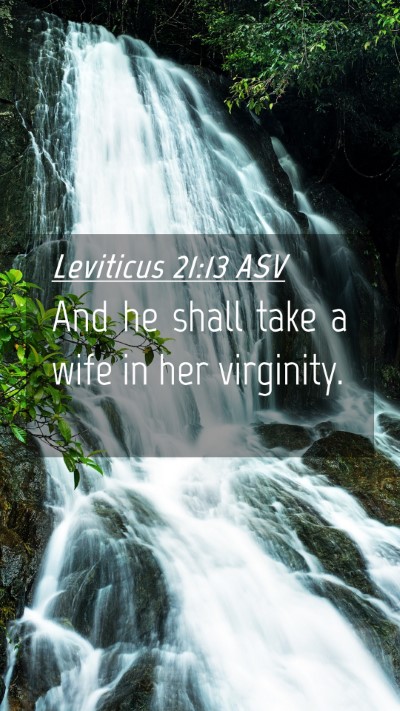 Picture 04 - Leviticus 21:13 ASV Mobile Phone Wallpaper - And he shall take a wife in her - Mobile Bible Verse Wallpaper