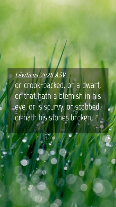 Picture 04 - Leviticus 21:20 ASV Mobile Phone Wallpaper - or crook-backed, or a dwarf, or that hath a - Mobile Bible Verse Wallpaper