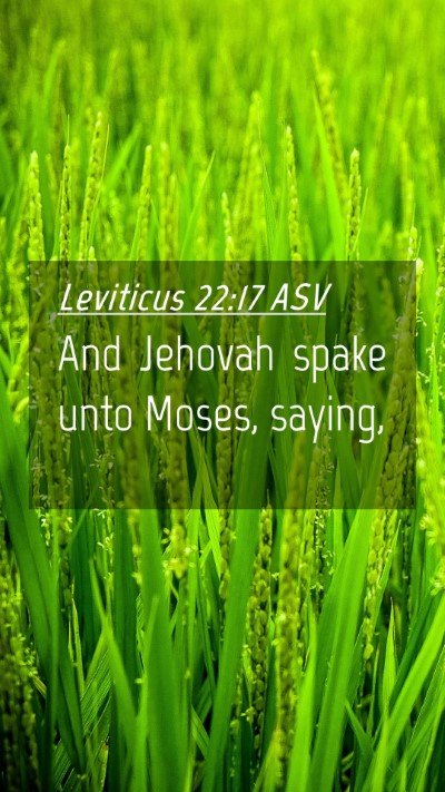 Picture 04 - Leviticus 22:17 ASV Mobile Phone Wallpaper - And Jehovah spake unto Moses, - Mobile Bible Verse Wallpaper