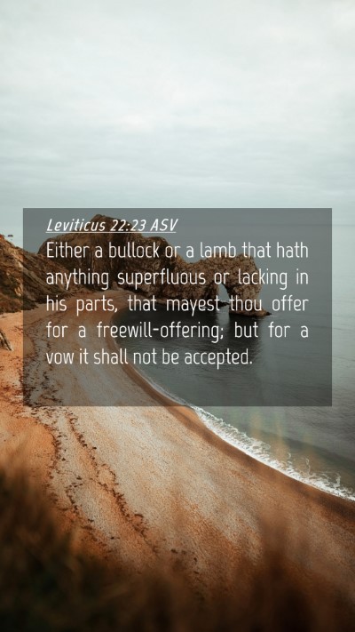 Picture 04 - Leviticus 22:23 ASV Mobile Phone Wallpaper - Either a bullock or a lamb that hath anything - Mobile Bible Verse Wallpaper
