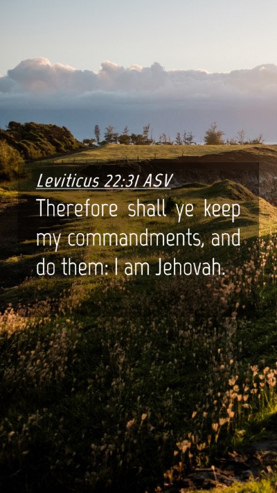 Picture 04 - Leviticus 22:31 ASV Mobile Phone Wallpaper - Therefore shall ye keep my commandments, and do - Mobile Bible Verse Wallpaper