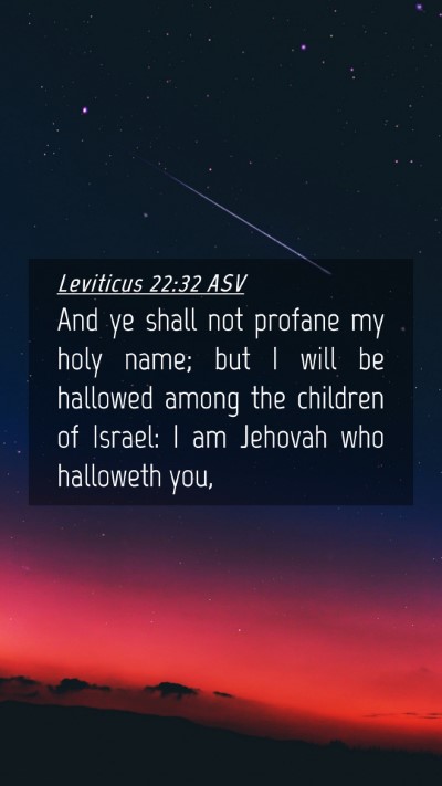 Picture 04 - Leviticus 22:32 ASV Mobile Phone Wallpaper - And ye shall not profane my holy name; but I will - Mobile Bible Verse Wallpaper