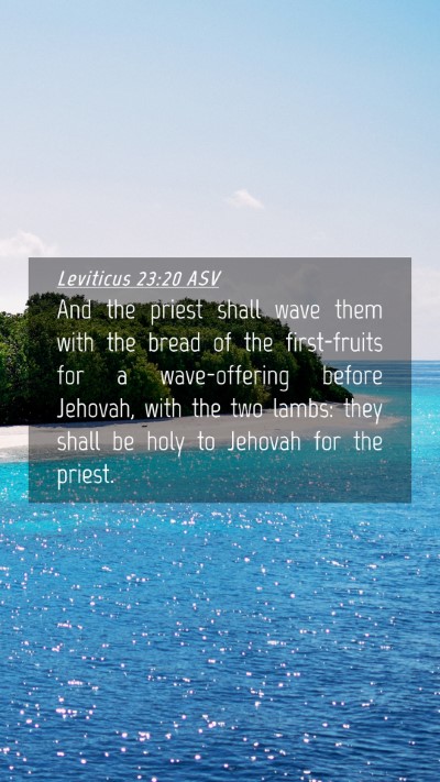 Picture 04 - Leviticus 23:20 ASV Mobile Phone Wallpaper - And the priest shall wave them with the bread of - Mobile Bible Verse Wallpaper