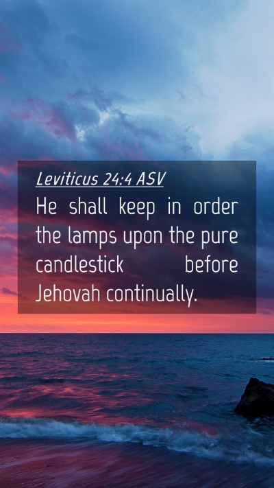 Picture 04 - Leviticus 24:4 ASV Mobile Phone Wallpaper - He shall keep in order the lamps upon the pure - Mobile Bible Verse Wallpaper