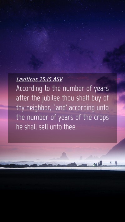 Picture 04 - Leviticus 25:15 ASV Mobile Phone Wallpaper - According to the number of years after the - Mobile Bible Verse Wallpaper