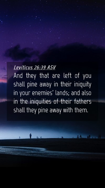 Picture 04 - Leviticus 26:39 ASV Mobile Phone Wallpaper - And they that are left of you shall pine away in - Mobile Bible Verse Wallpaper