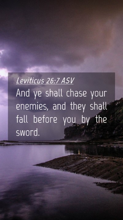 Picture 04 - Leviticus 26:7 ASV Mobile Phone Wallpaper - And ye shall chase your enemies, and they shall - Mobile Bible Verse Wallpaper