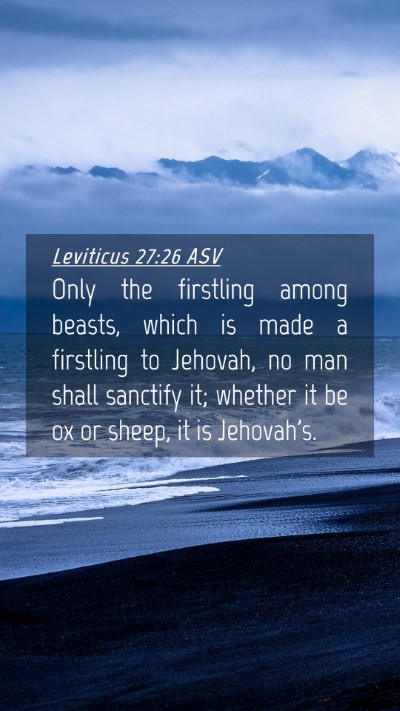 Picture 04 - Leviticus 27:26 ASV Mobile Phone Wallpaper - Only the firstling among beasts, which is made a - Mobile Bible Verse Wallpaper