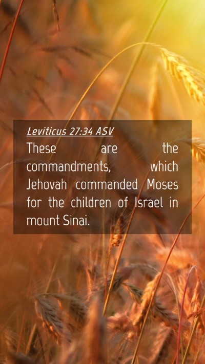 Picture 04 - Leviticus 27:34 ASV Mobile Phone Wallpaper - These are the commandments, which Jehovah - Mobile Bible Verse Wallpaper