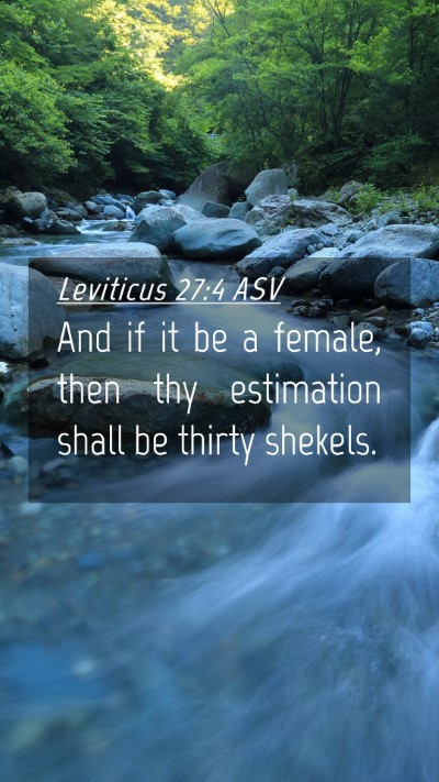 Picture 04 - Leviticus 27:4 ASV Mobile Phone Wallpaper - And if it be a female, then thy estimation shall - Mobile Bible Verse Wallpaper
