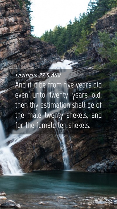 Picture 04 - Leviticus 27:5 ASV Mobile Phone Wallpaper - And if it be from five years old even unto twenty - Mobile Bible Verse Wallpaper