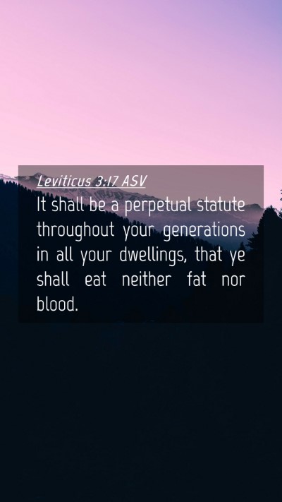 Picture 04 - Leviticus 3:17 ASV Mobile Phone Wallpaper - It shall be a perpetual statute throughout your - Mobile Bible Verse Wallpaper