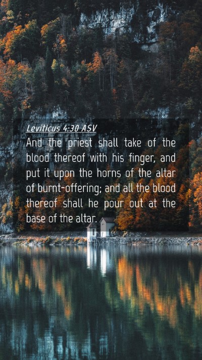 Picture 04 - Leviticus 4:30 ASV Mobile Phone Wallpaper - And the priest shall take of the blood thereof - Mobile Bible Verse Wallpaper
