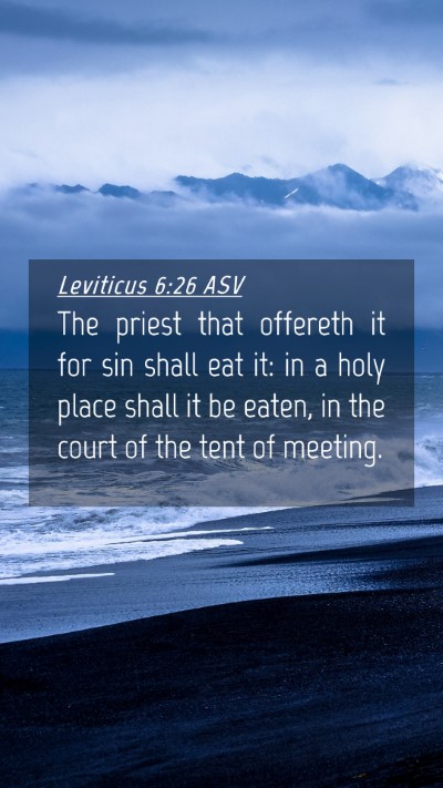 Picture 04 - Leviticus 6:26 ASV Mobile Phone Wallpaper - The priest that offereth it for sin shall eat it: - Mobile Bible Verse Wallpaper