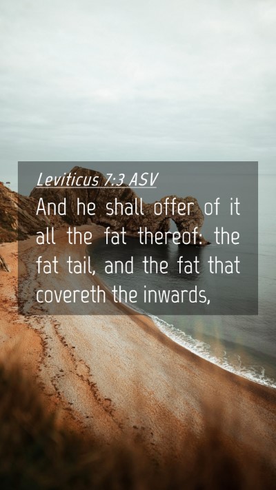 Picture 04 - Leviticus 7:3 ASV Mobile Phone Wallpaper - And he shall offer of it all the fat thereof: the - Mobile Bible Verse Wallpaper