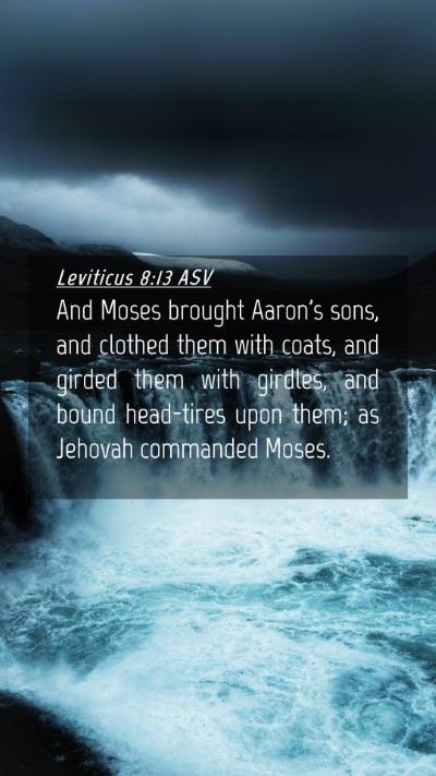 Picture 04 - Leviticus 8:13 ASV Mobile Phone Wallpaper - And Moses brought Aaron's sons, and clothed them - Mobile Bible Verse Wallpaper